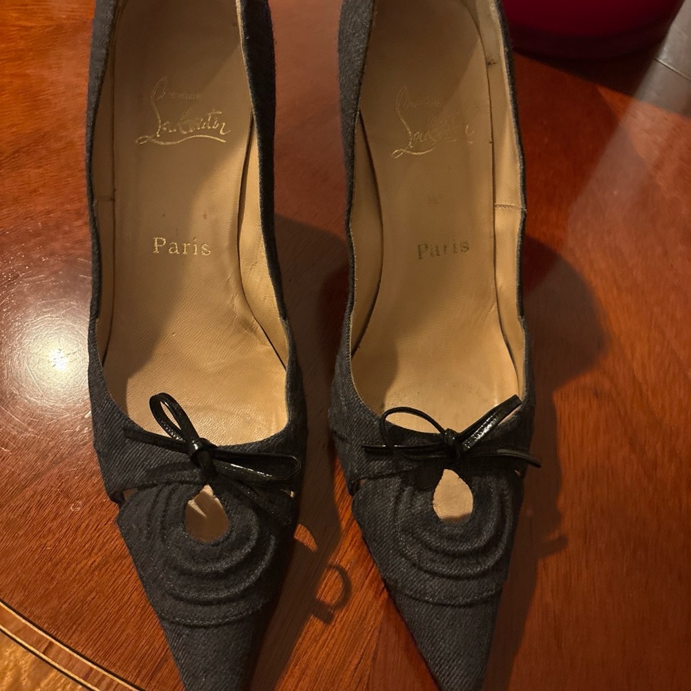 Christian Louboutin Black Heels with Bow Detail